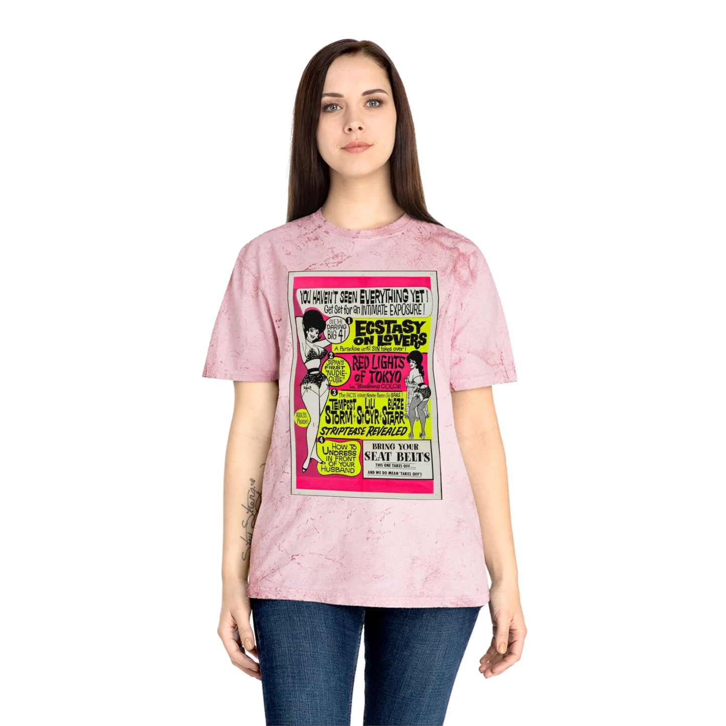 Raw+Sushi X Cult Behavior "Red lights of tokyo" Color Blast T-Shirt red