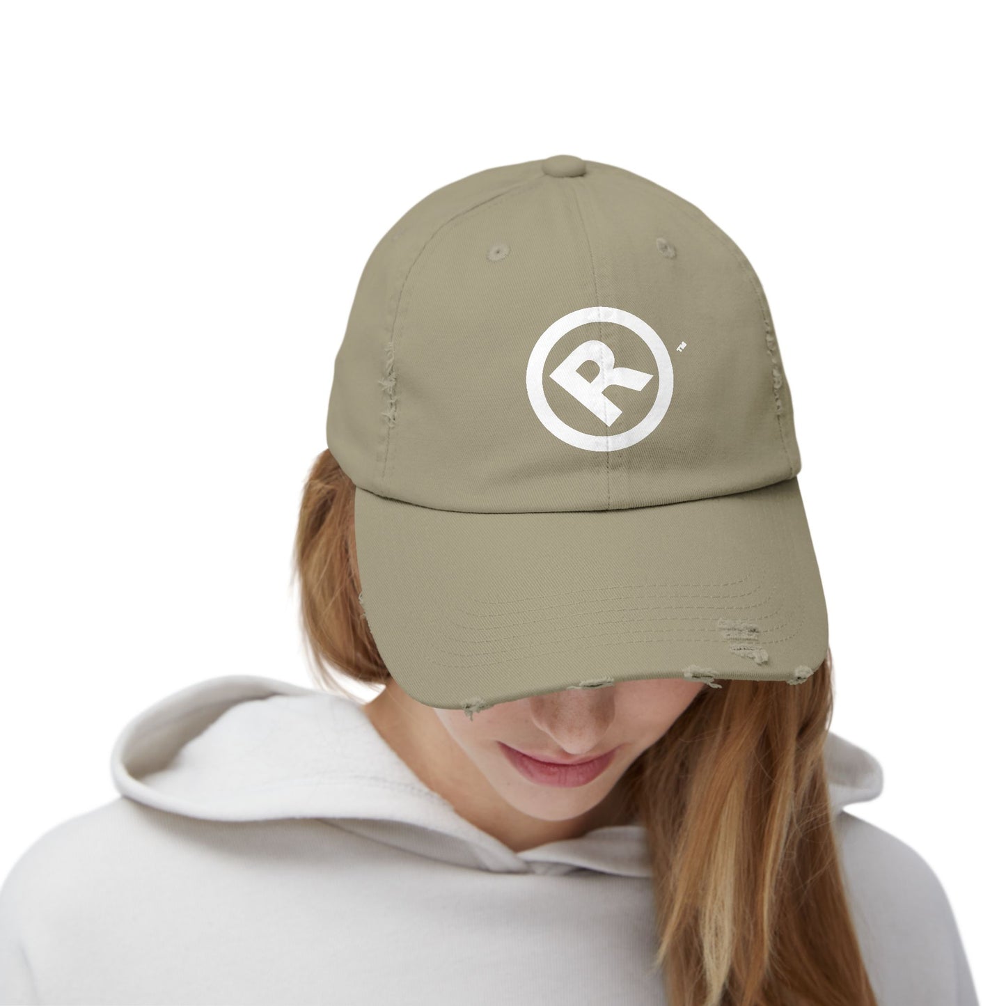 Raw+Suhi "R" LOGO Distressed Dad Cap (light olive)