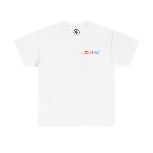 Raw+Sushi "Cartoon Porsche racer " Heavy Cotton Racer Champion tee