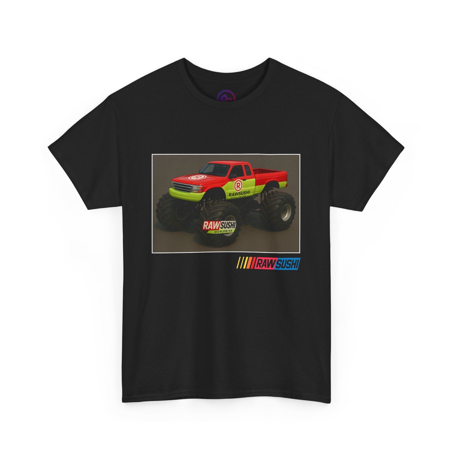 Raw+Sushi "Monsters Truck" Heavy Cotton Racer Tee