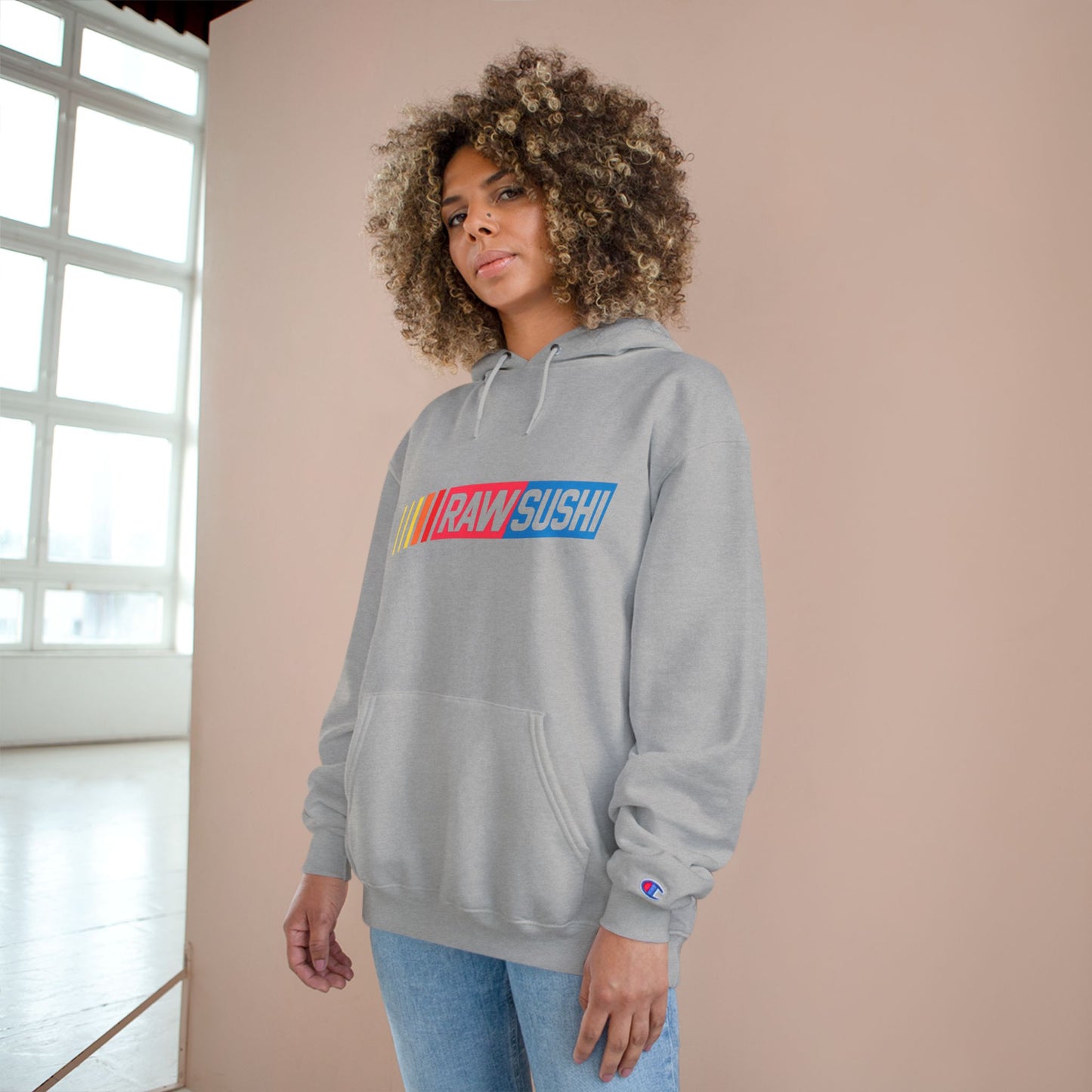 Raw+Sushi "Racer Pack" Heavy Cotton Racer Champion Hoodie grey