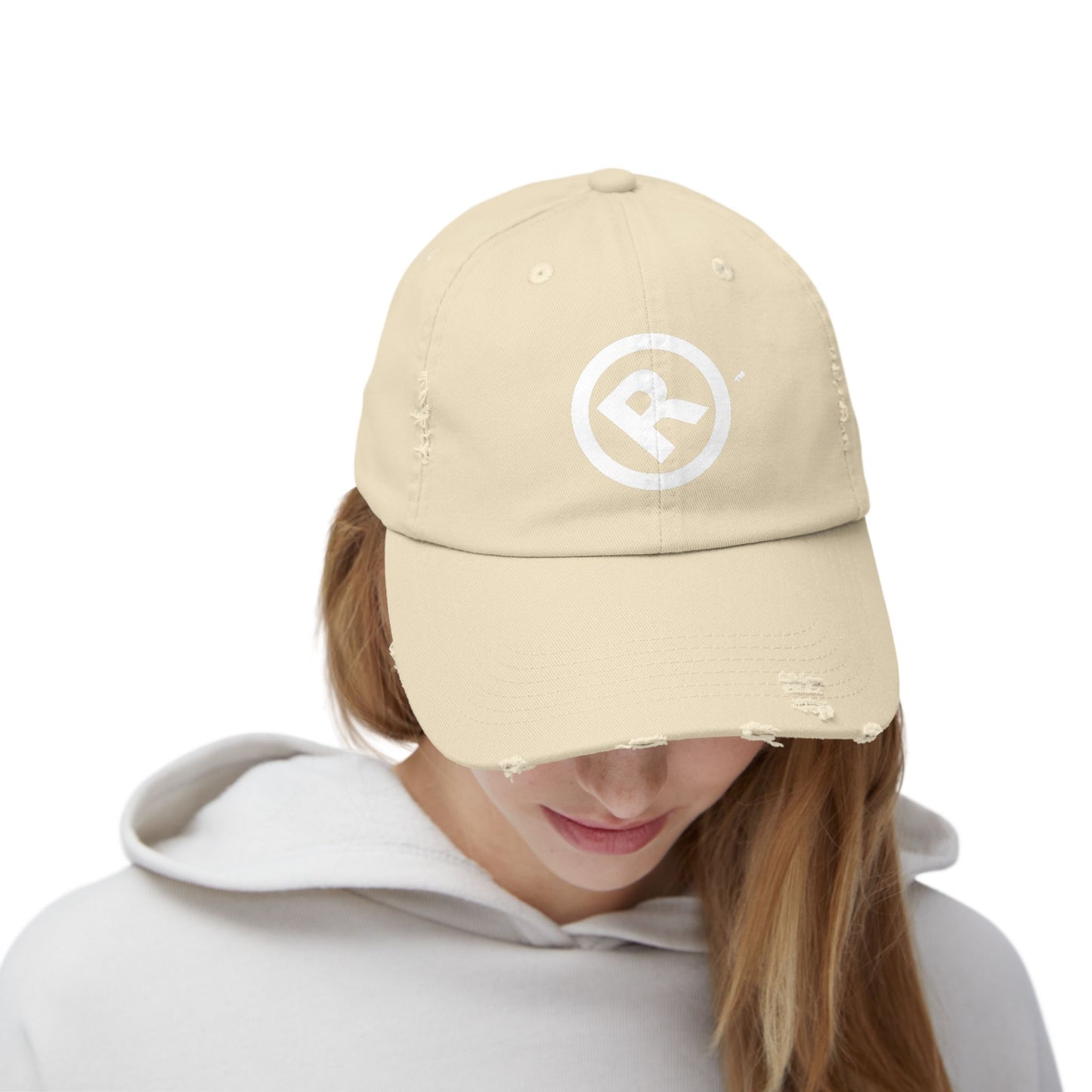 Raw+Suhi "R" LOGO Distressed Dad Cap (stone)