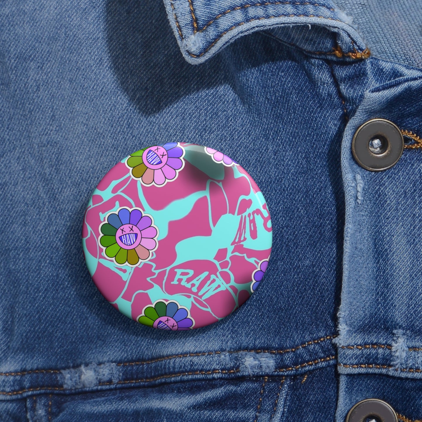 RAW SUSHI OG CAMO Pin Button