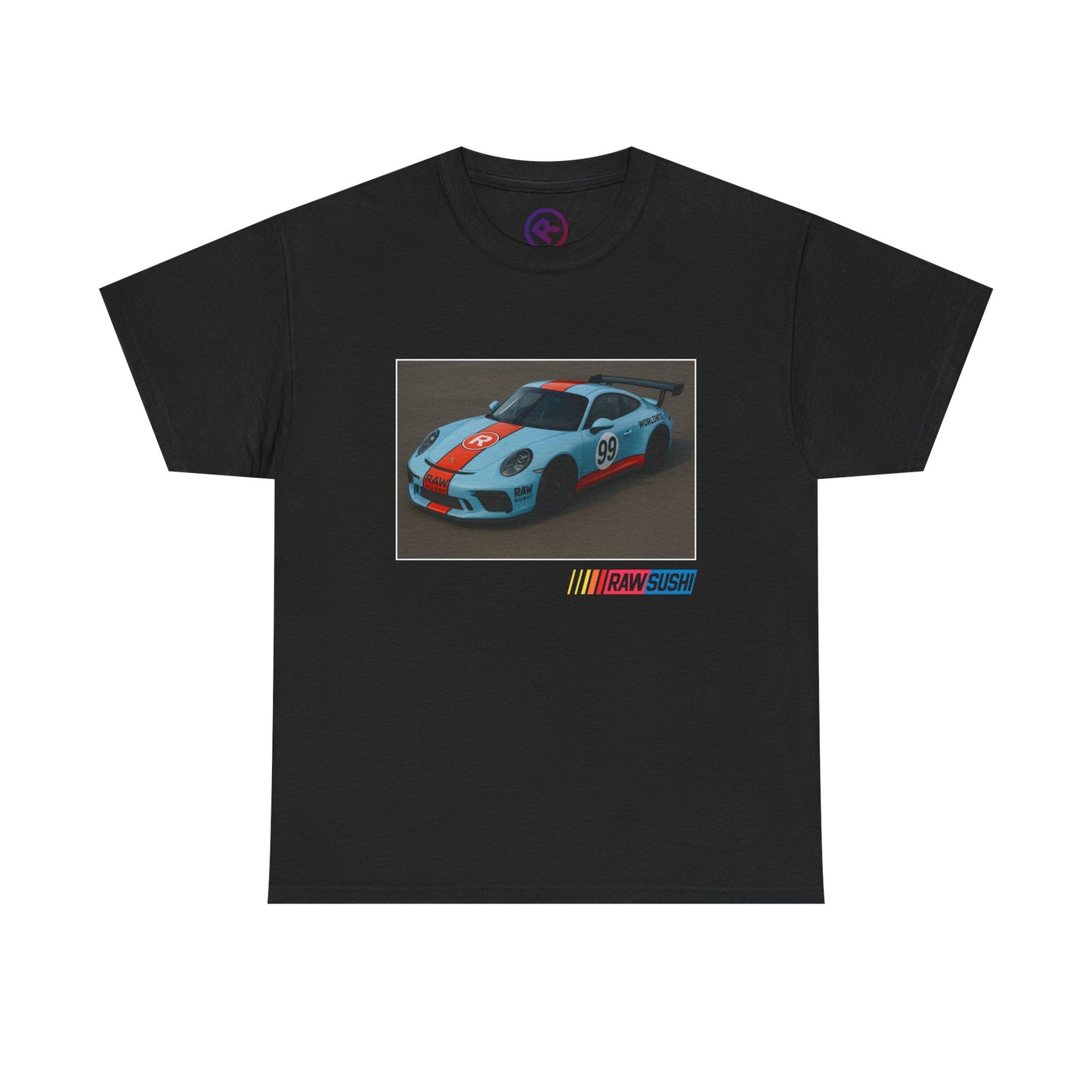 Raw+Sushi "Porsche racer " Heavy Cotton Racer Champion tee