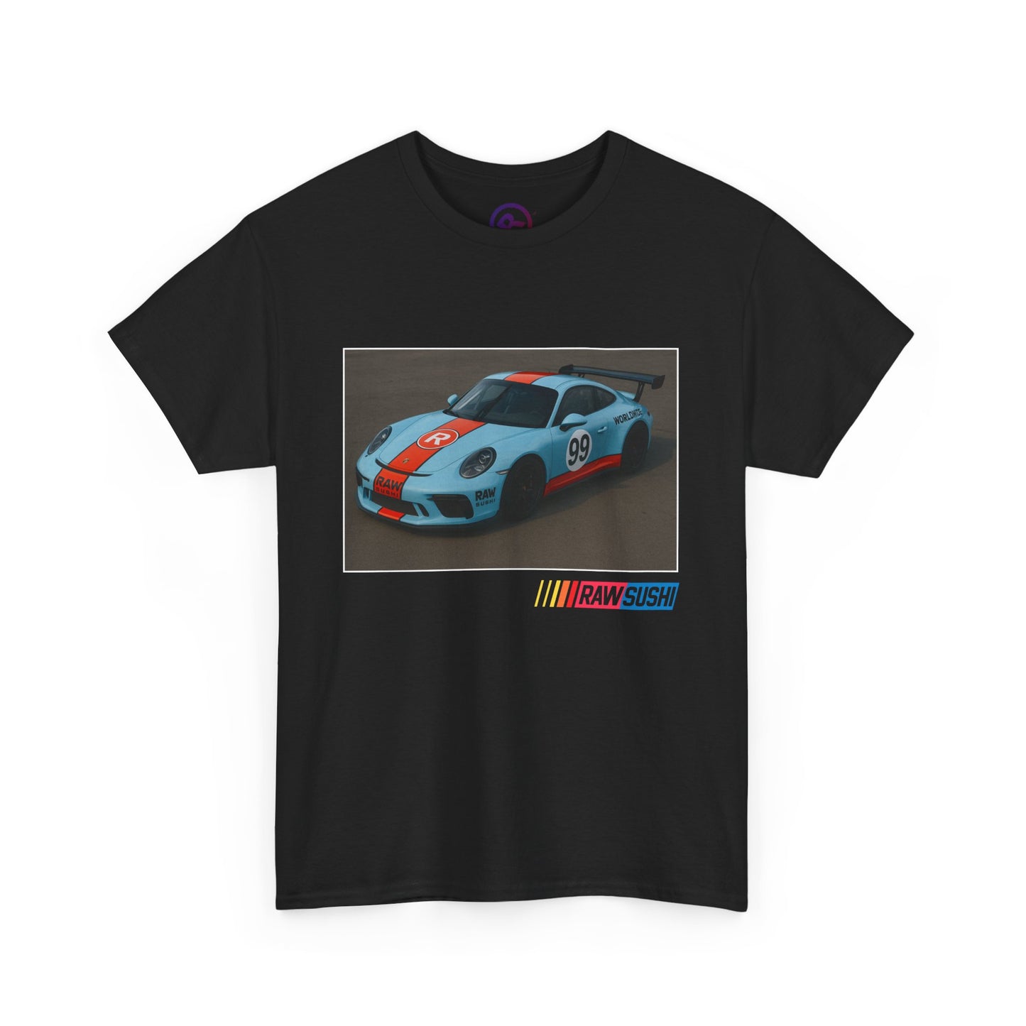 Raw+Sushi "Porsche racer " Heavy Cotton Racer Champion tee