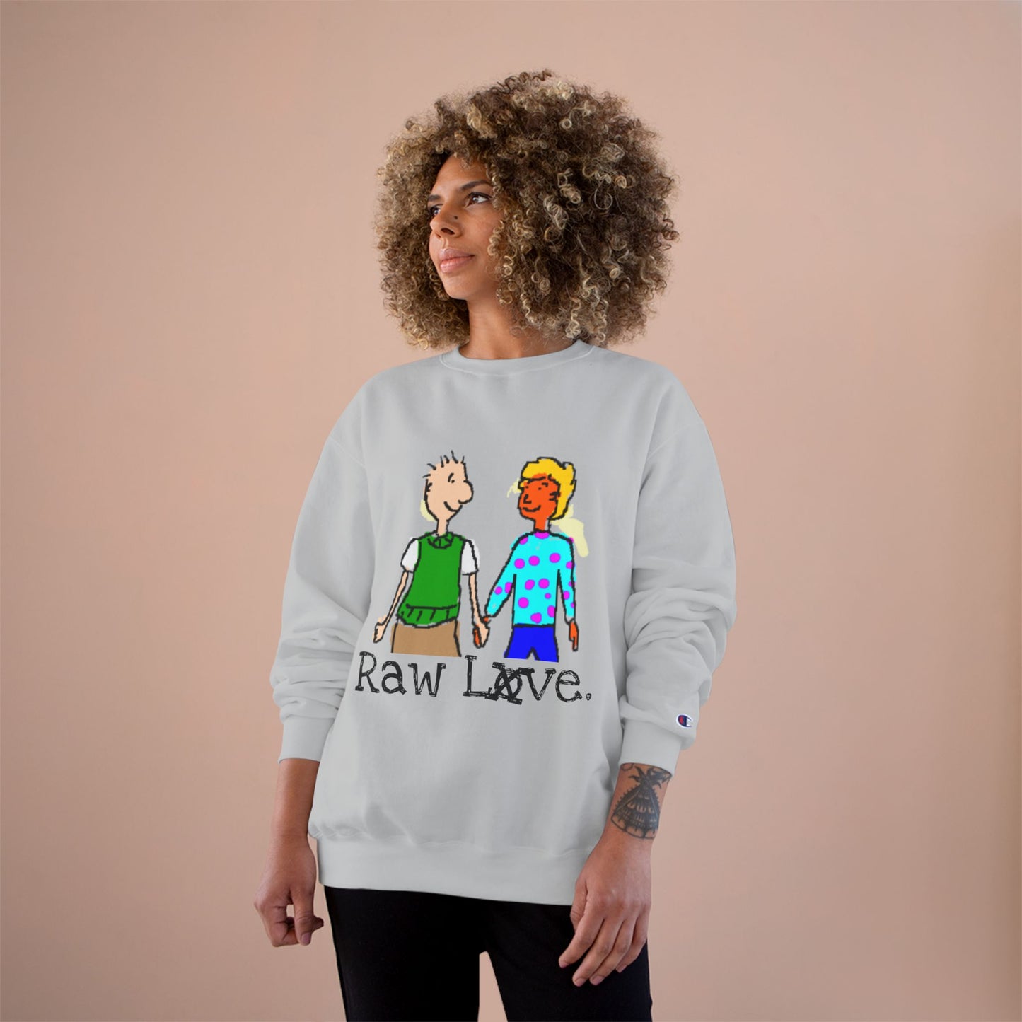 Raw+sushi "RAW LOVE" Champion Crew neck (grey)