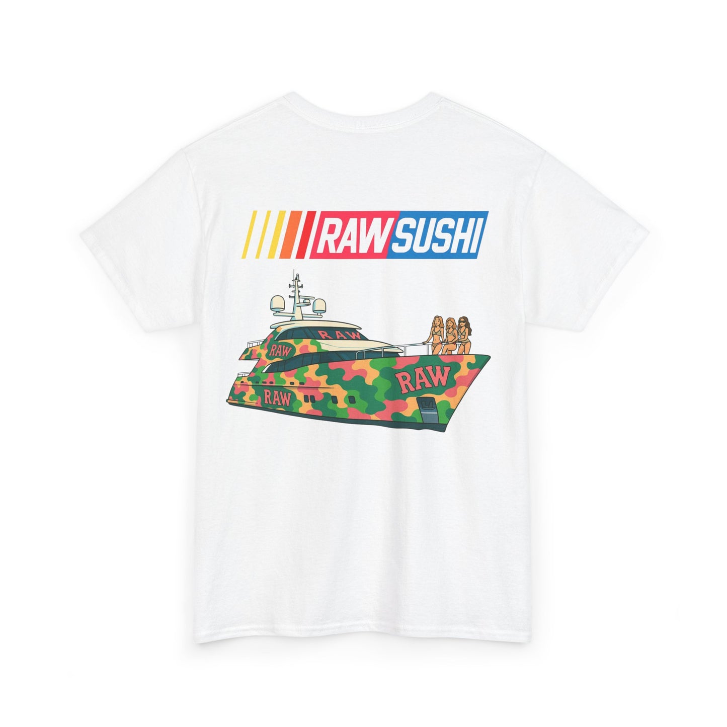 Raw+Sushi "BIG ASS Cartoon Boat" Heavy Cotton Racer Tee