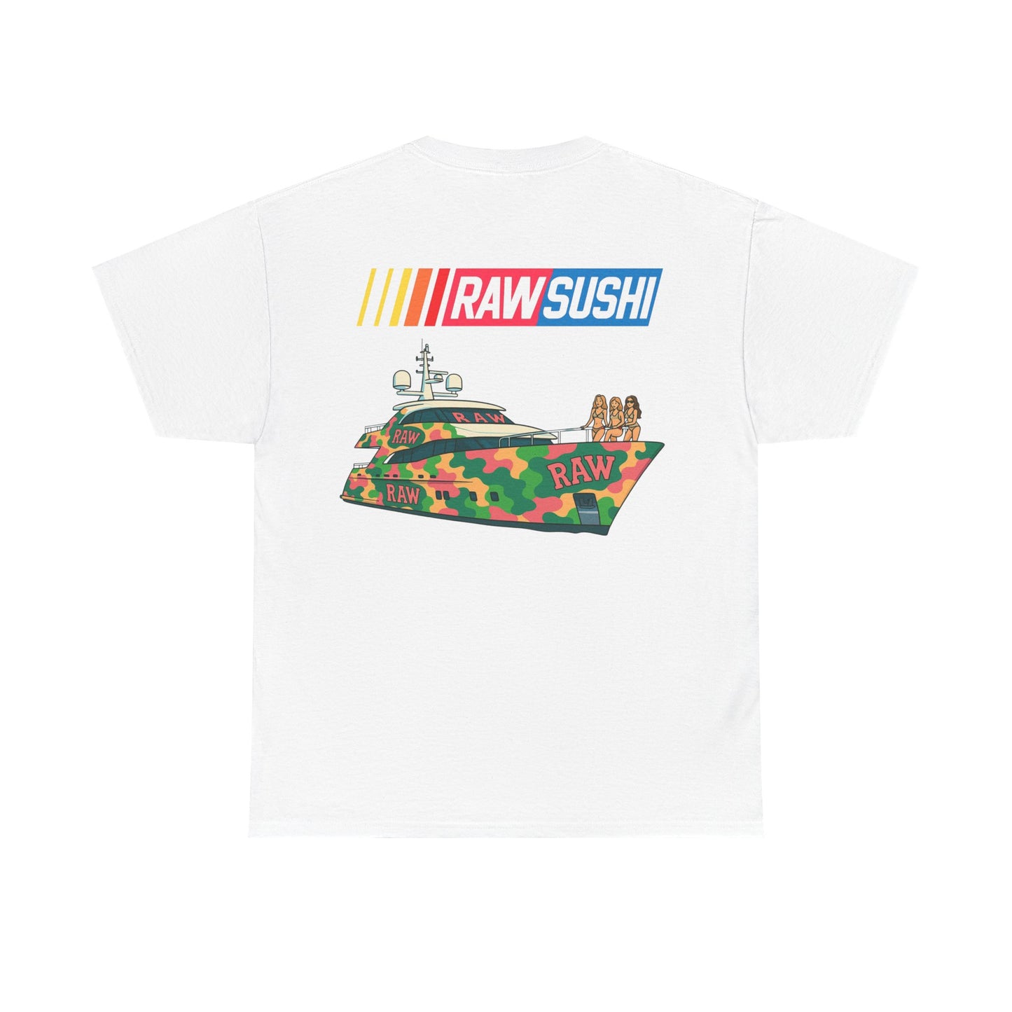 Raw+Sushi "BIG ASS Cartoon Boat" Heavy Cotton Racer Tee