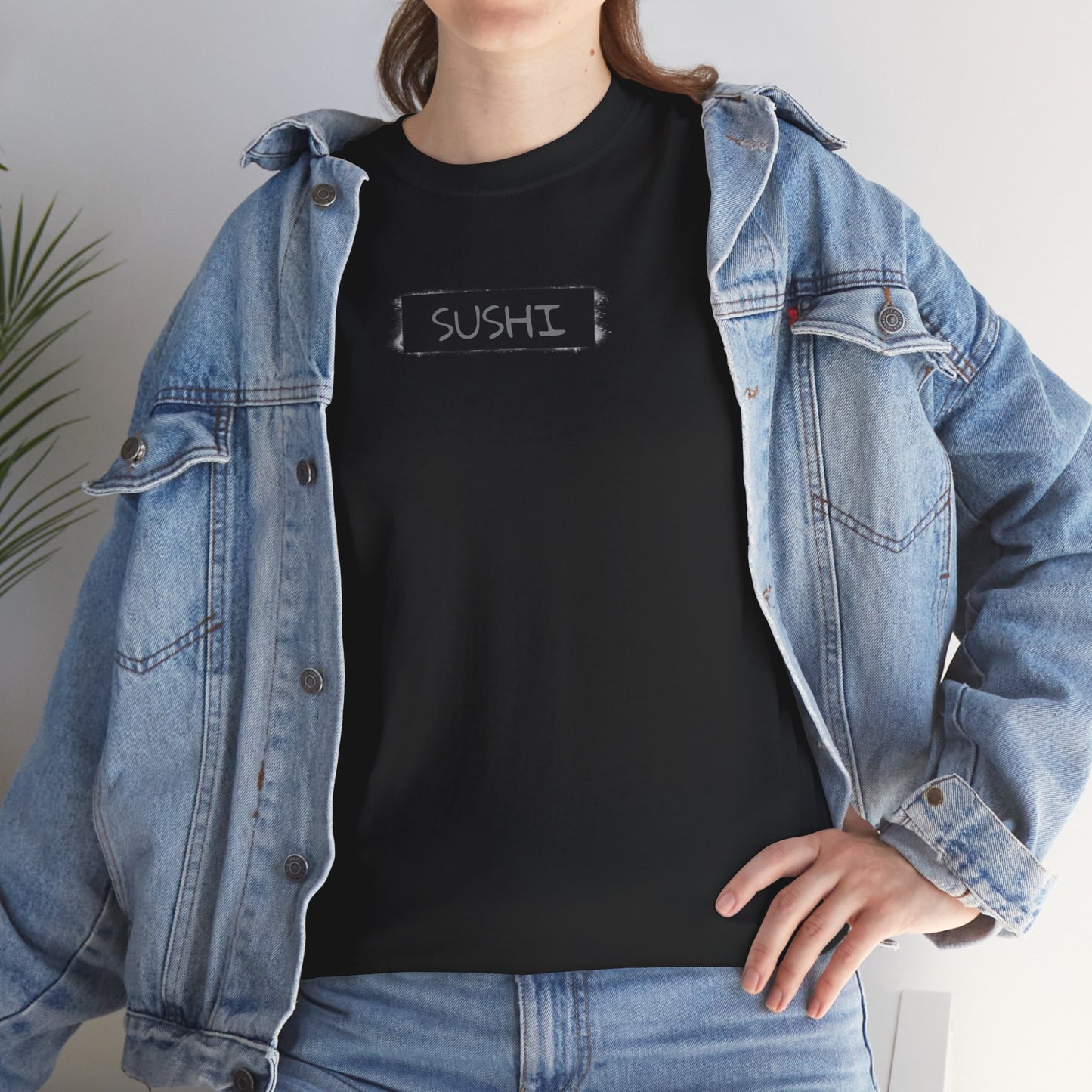 Raw+Sushi "sushi spray stamp" Unisex Heavy Cotton Tee blk