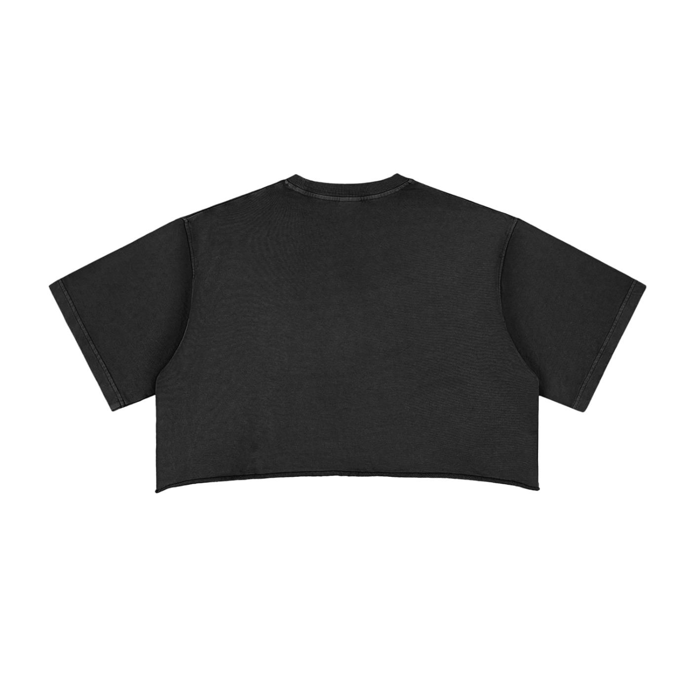 Raw+Sushi "RawSushi World"Snow Washed Raw Edge Crop Top