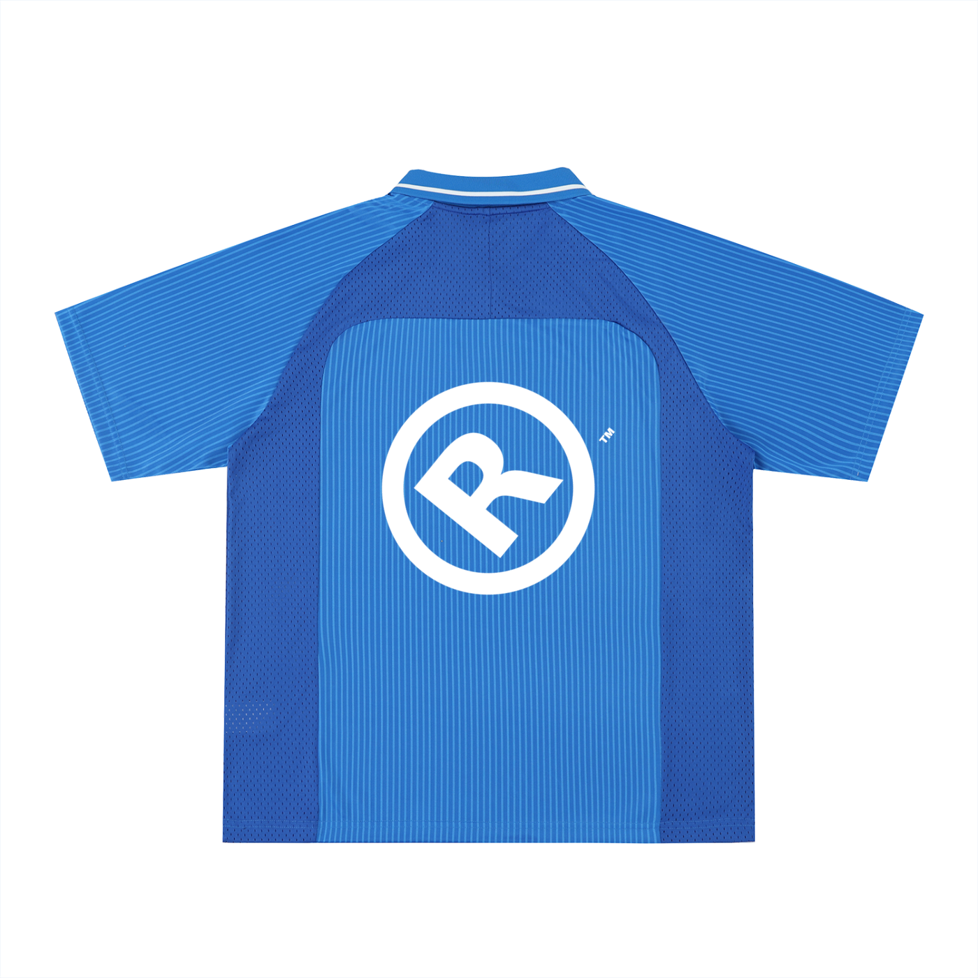 Raw+Sushi "Arabic" Striped V-Neck Soccer Jersey (NIPPSEY BLUE)