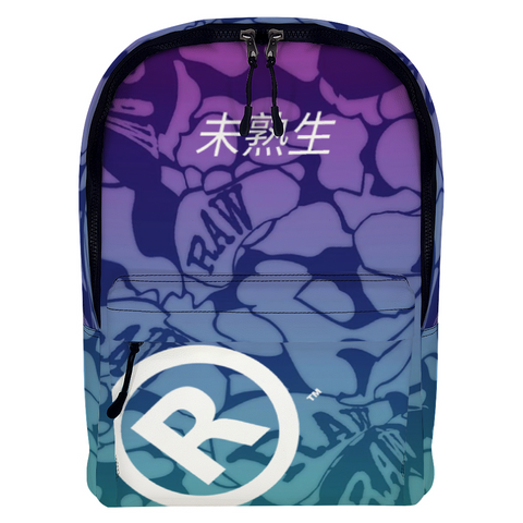 Raw+sushi "blue camo" vegan Leather Travel Backpack