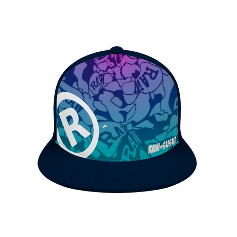 Raw+sushi "blue camo"Adjustable Mesh Baseball Hat