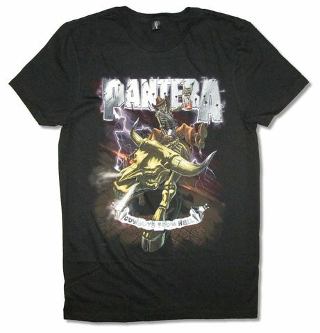 Pantera Official Cowboys From Hell Riding Skeleton T-Shirt