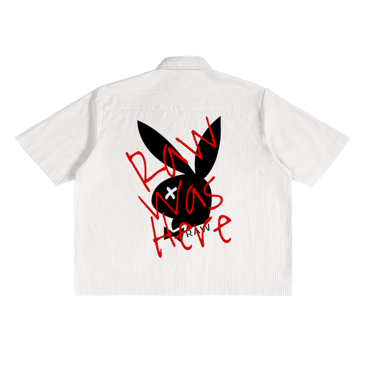Raw+Sushi Play Boyz Oversized Vertical Stripe Boxy Shirt