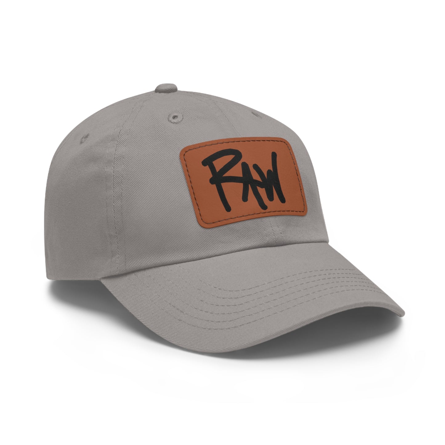 Raw+Sushi "RAW" Dad Hat with Leather Patch grey