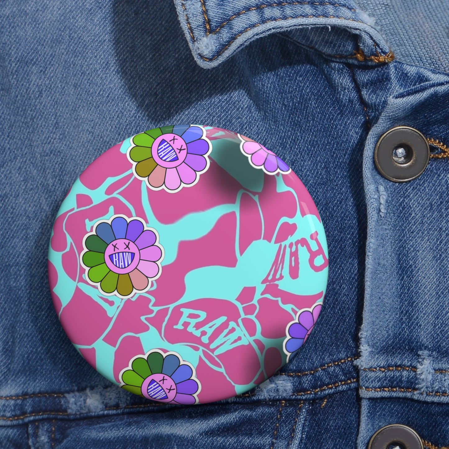 RAW SUSHI OG CAMO Pin Button