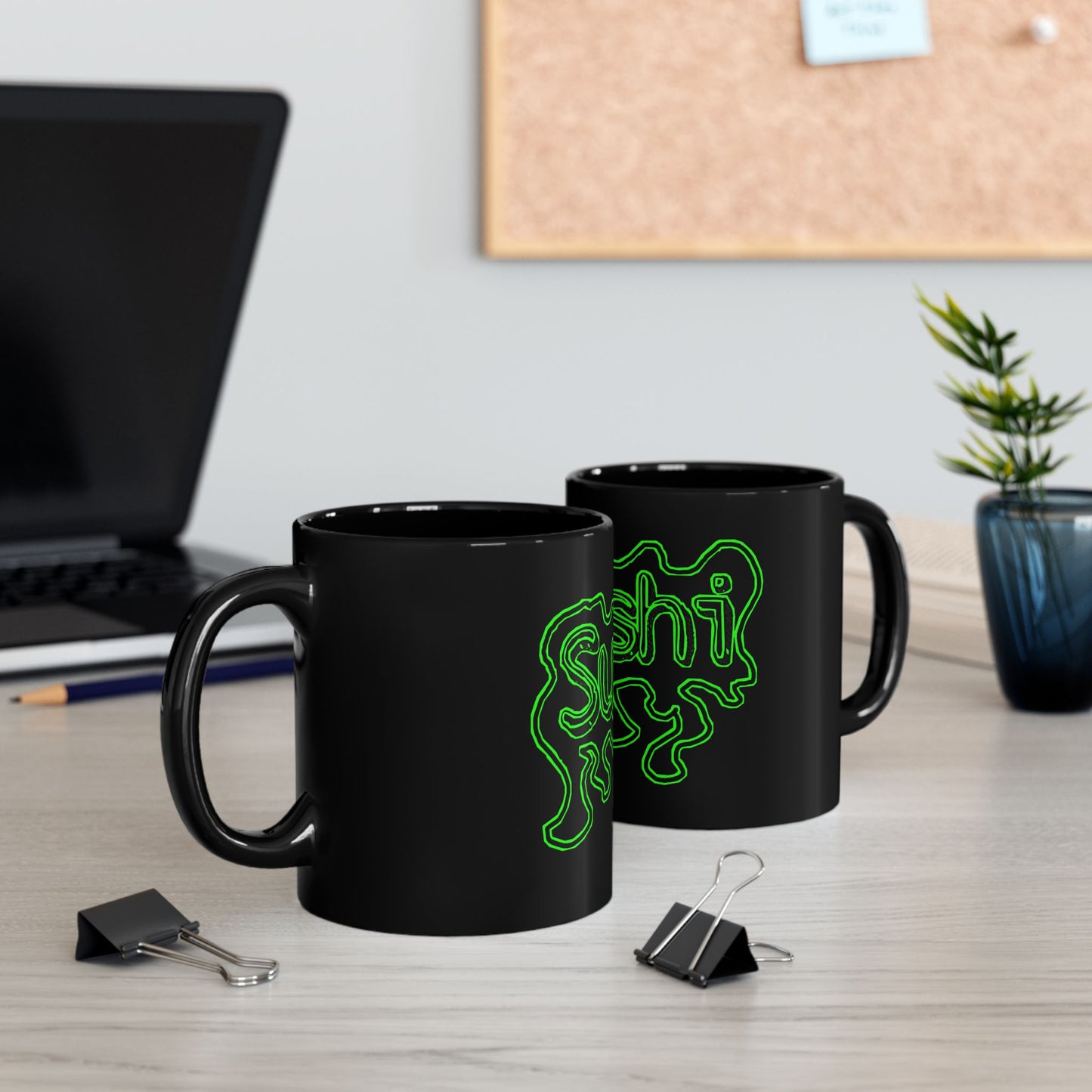 Raw+Sushi "Sushi" (slimed coffee) 11oz Black Mug