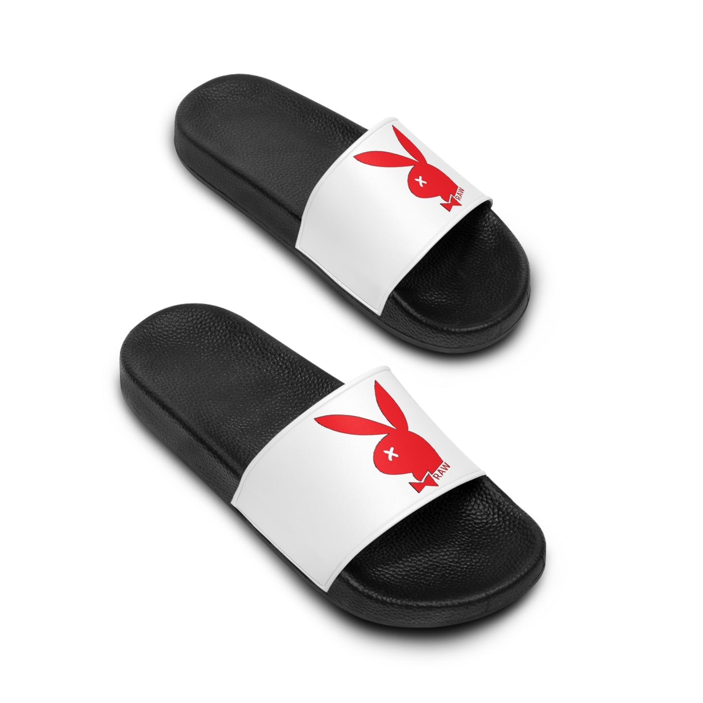 Raw+Sushi "PLAY BOYZ" Slide Sandals WHT