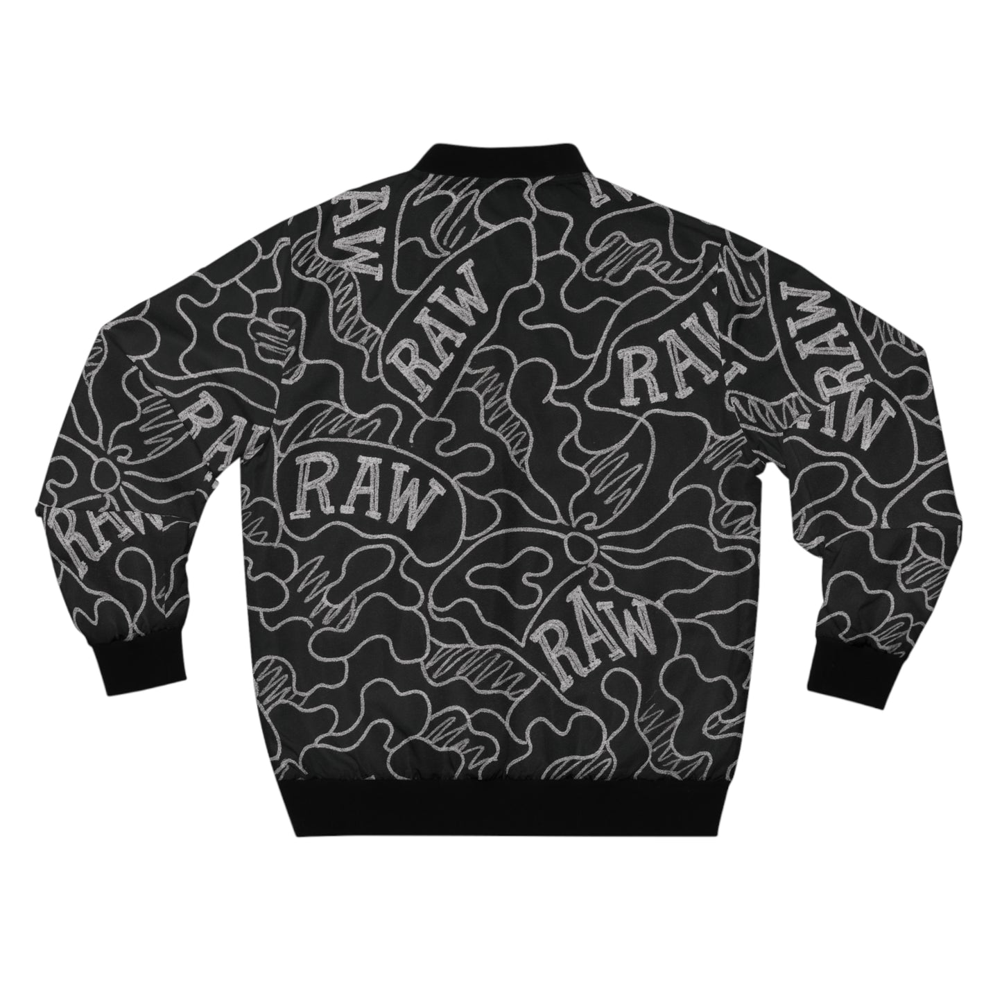 Raw+Sushi "RAW PAPER" Bomber Jacket BLK&WHT