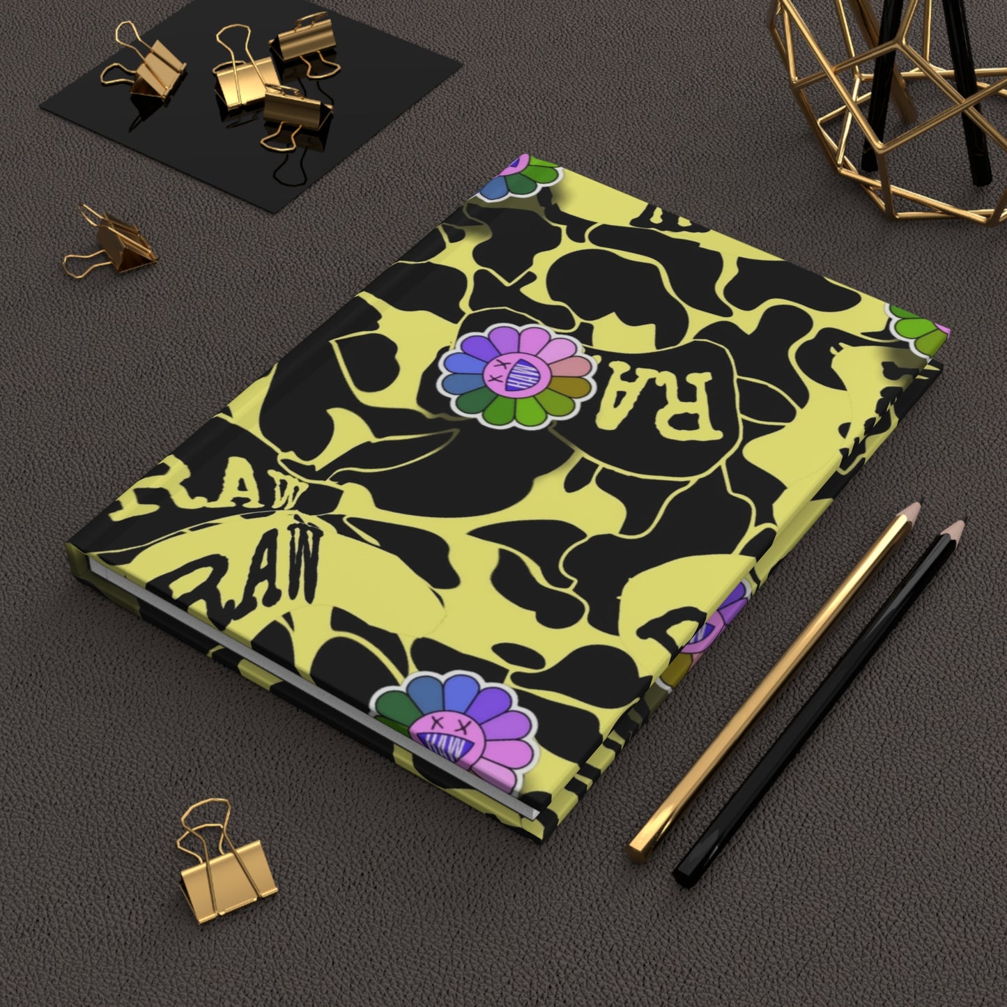 "RAW CAMO" Hardcover Journal Matte YELLOW