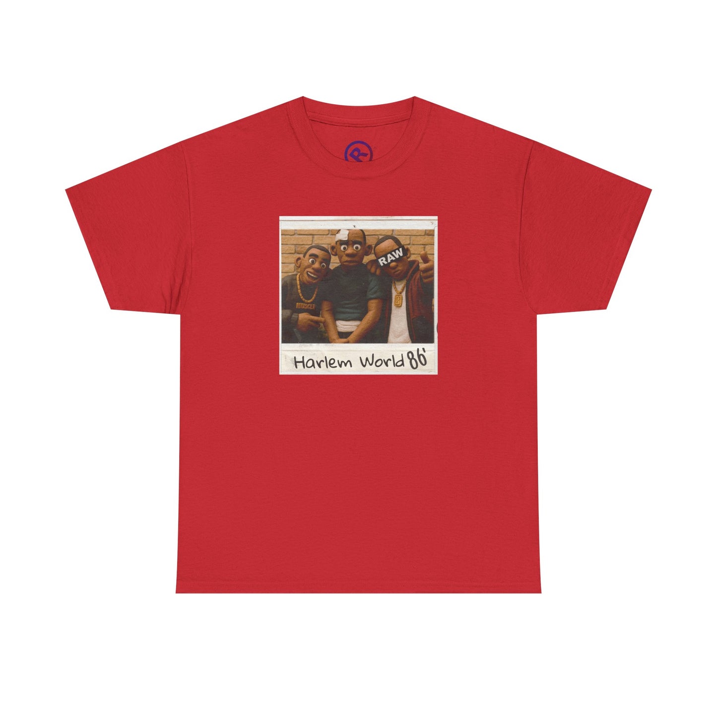 Raw+Sushi "Harlem world 86" Heavy Cotton Tee RED