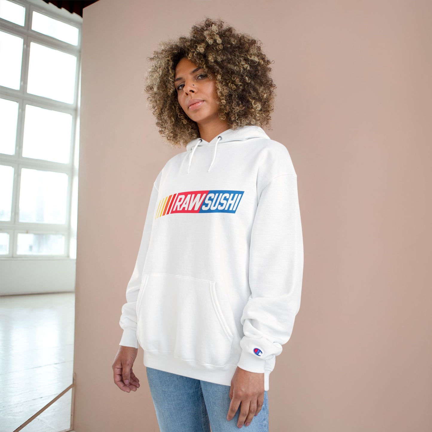 Raw+Sushi "Racer Pack" Heavy Cotton Racer Champion Hoodie white