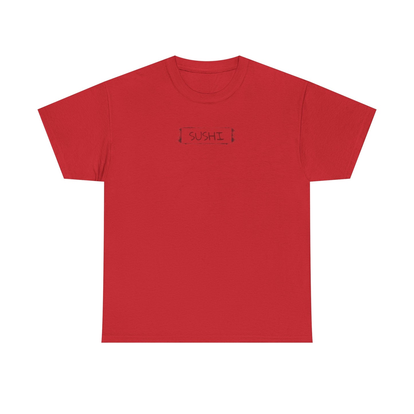 Raw+Sushi "sushi spray stamp" Unisex Heavy Cotton Tee red