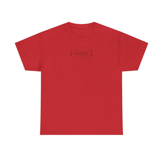 Raw+Sushi "sushi spray stamp" Unisex Heavy Cotton Tee red
