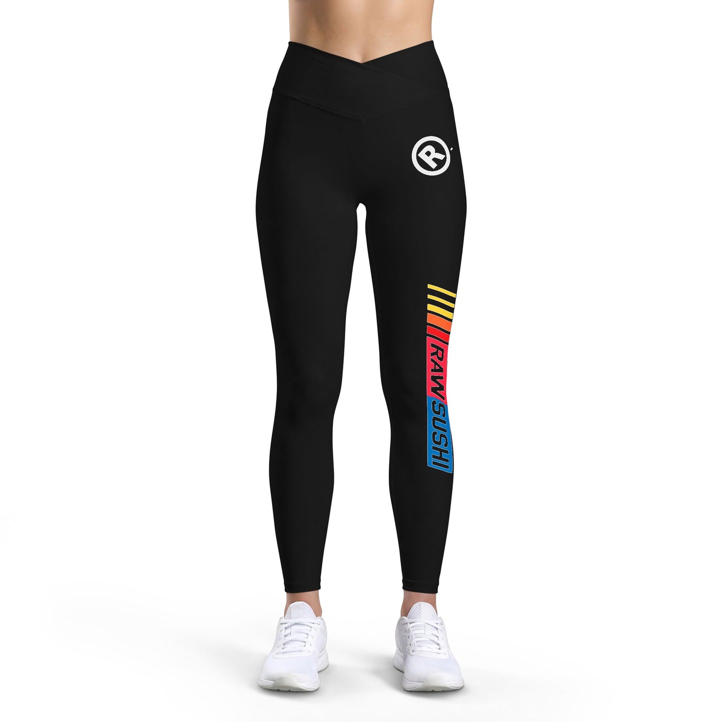 Raw+Sushi Leggings 'Racer Pack' Retro Stripe High-Waist Workout Leggings