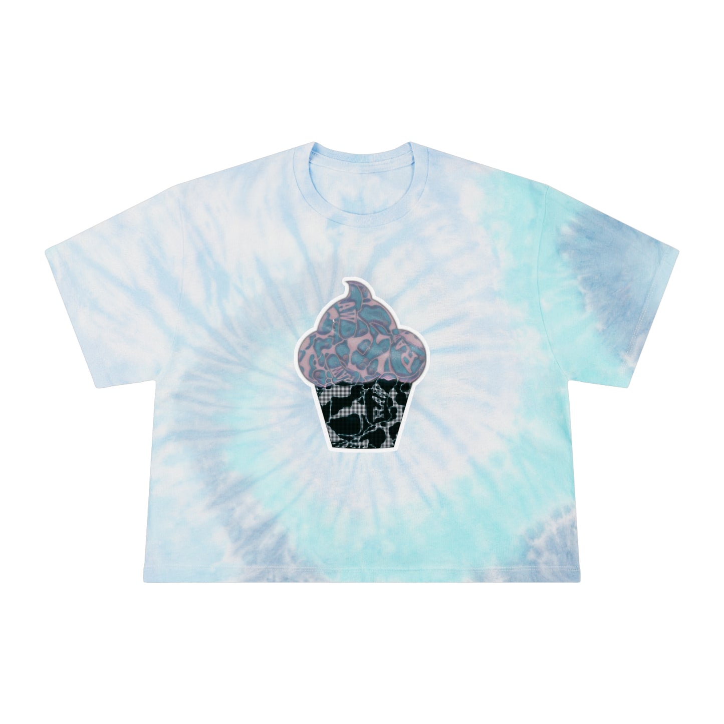 Raw+Sushi "cup cake"Women's Tie-Dye Crop Tee