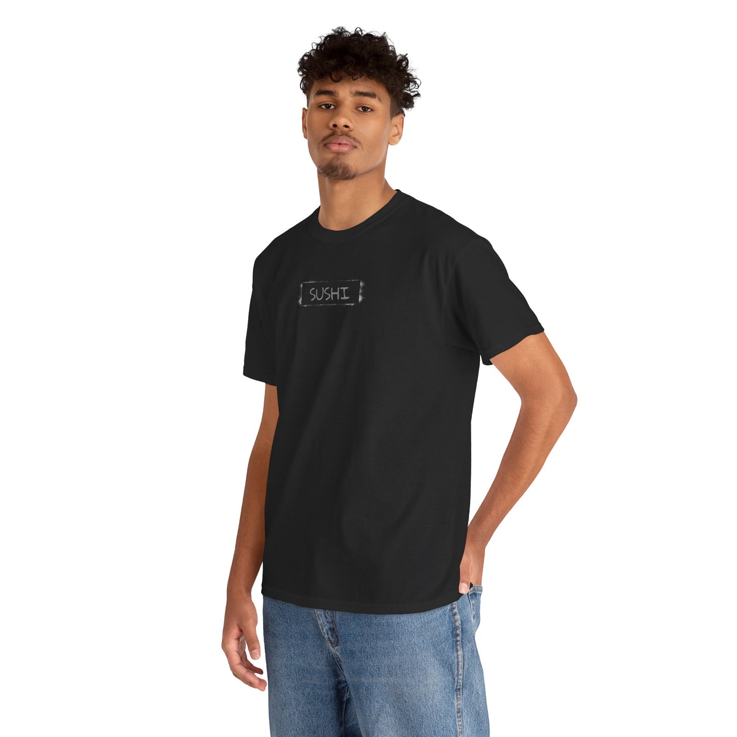 Raw+Sushi "sushi spray stamp" Unisex Heavy Cotton Tee blk