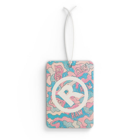 Car Air Freshener — Pastel Camouflage 'RAW CRAYOLA' Logo Scent Tag