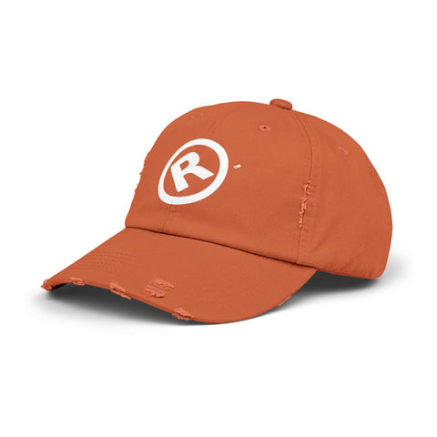 Raw+Suhi "R" LOGO Distressed Dad Cap burnt orange)