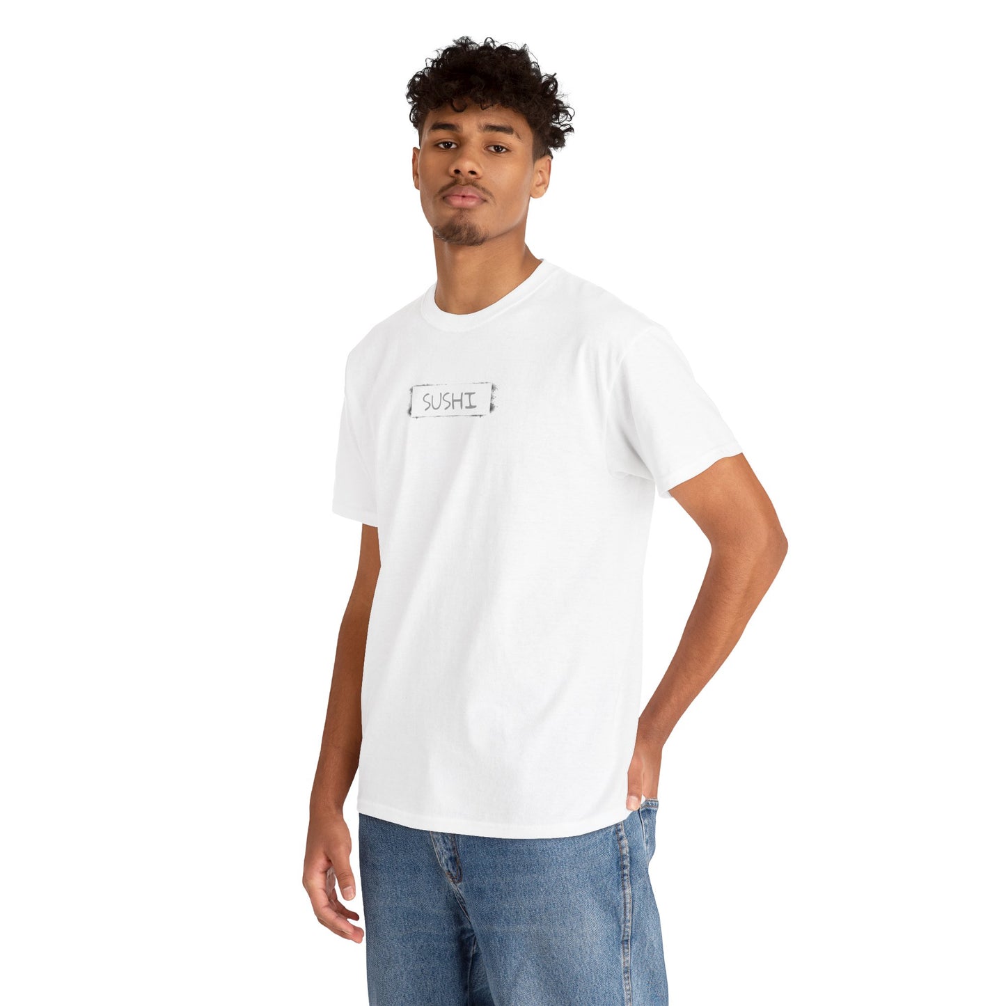 Raw+Sushi "sushi spray stamp" Unisex Heavy Cotton Tee white