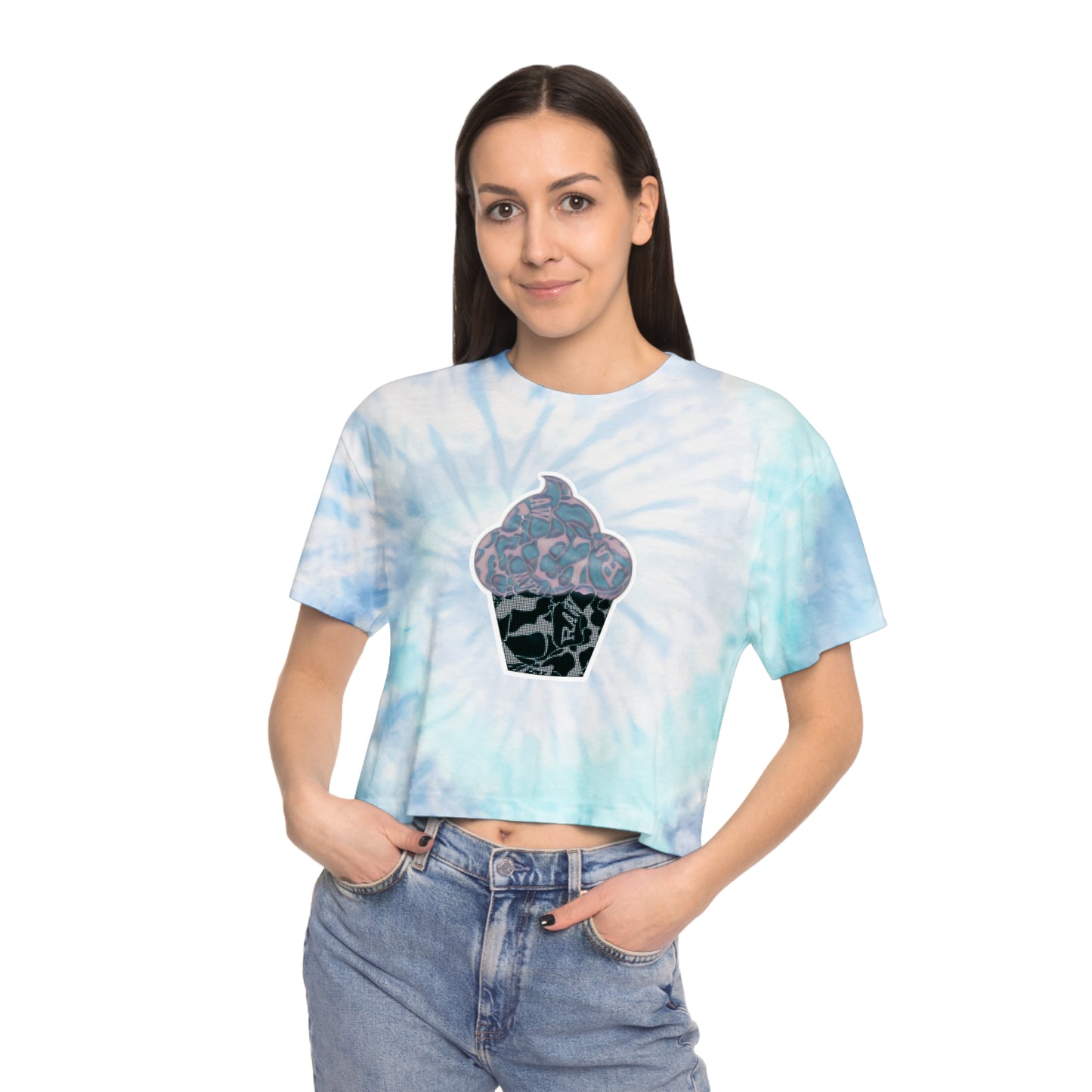 Raw+Sushi "cup cake"Women's Tie-Dye Crop Tee