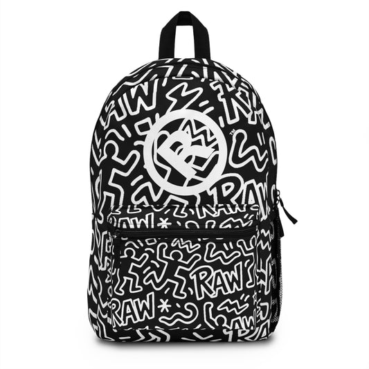 Raw+Sushi "raw culture" BackPack blk&wht