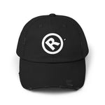 Raw+Suhi "R" LOGO Distressed Dad Cap (blk)