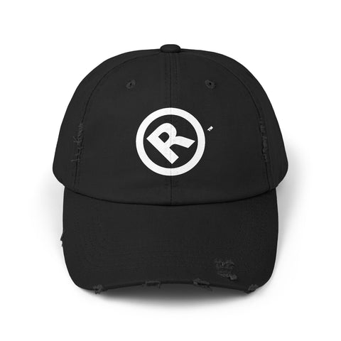 Raw+Suhi "R" LOGO Distressed Dad Cap (blk)