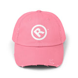 Raw+Suhi "R" LOGO Distressed Dad Cap (True pink)