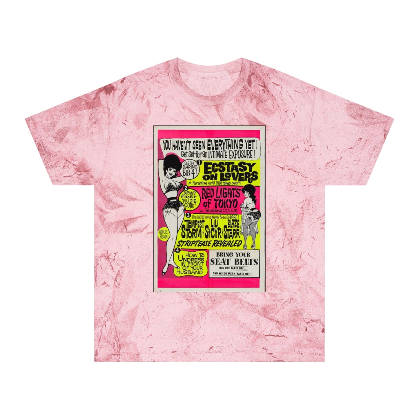 Raw+Sushi X Cult Behavior "Red lights of tokyo"  Color Blast T-Shirt red