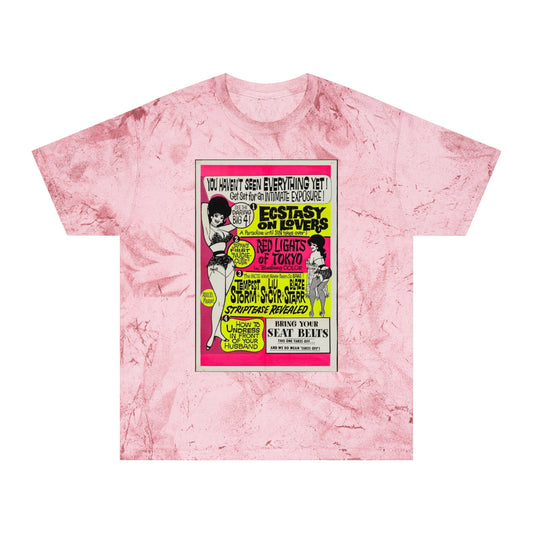 Raw+Sushi X Cult Behavior "Red lights of tokyo"  Color Blast T-Shirt red