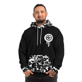 Raw+Sushi "black/white camo trim" Athletic hoodie