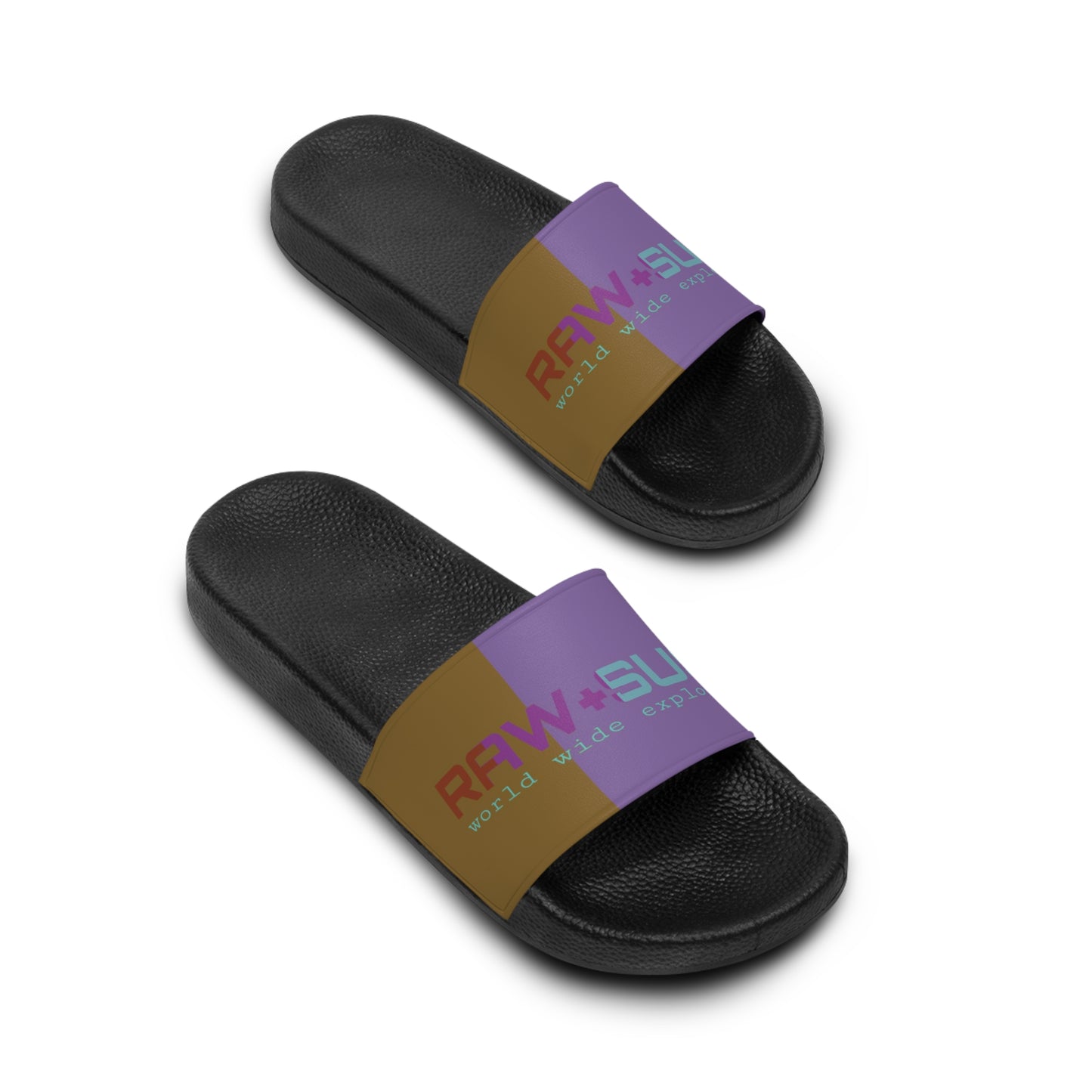 Raw+Sushi "world wide exploration" Slide Sandals multi color