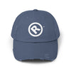 Raw+Suhi "R" LOGO Distressed Dad Cap (Scotland blue)