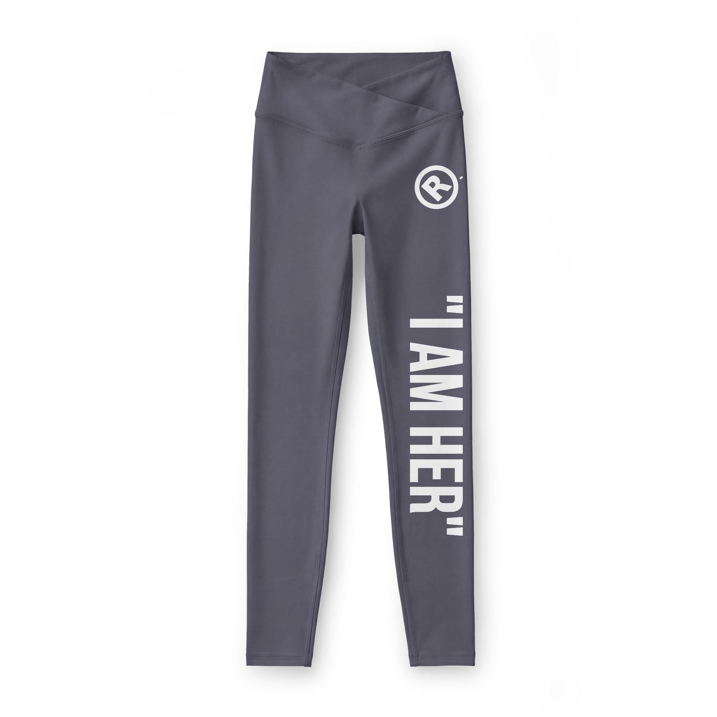 Raw+Sushi Leggings 'I AM HER' Retro Stripe High-Waist Workout Leggings