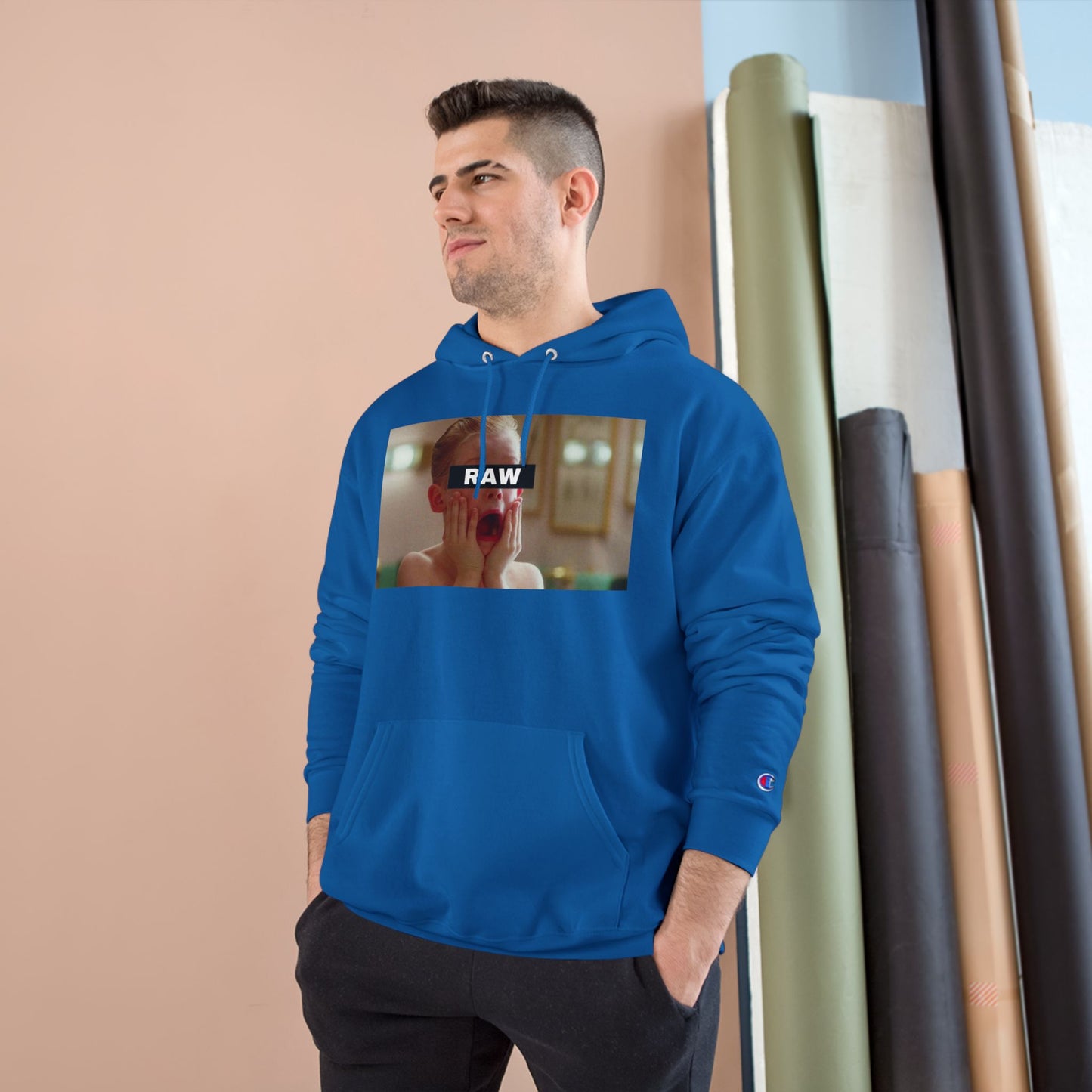 Raw+Sushi x Champion "HOME ALONE" hoodie