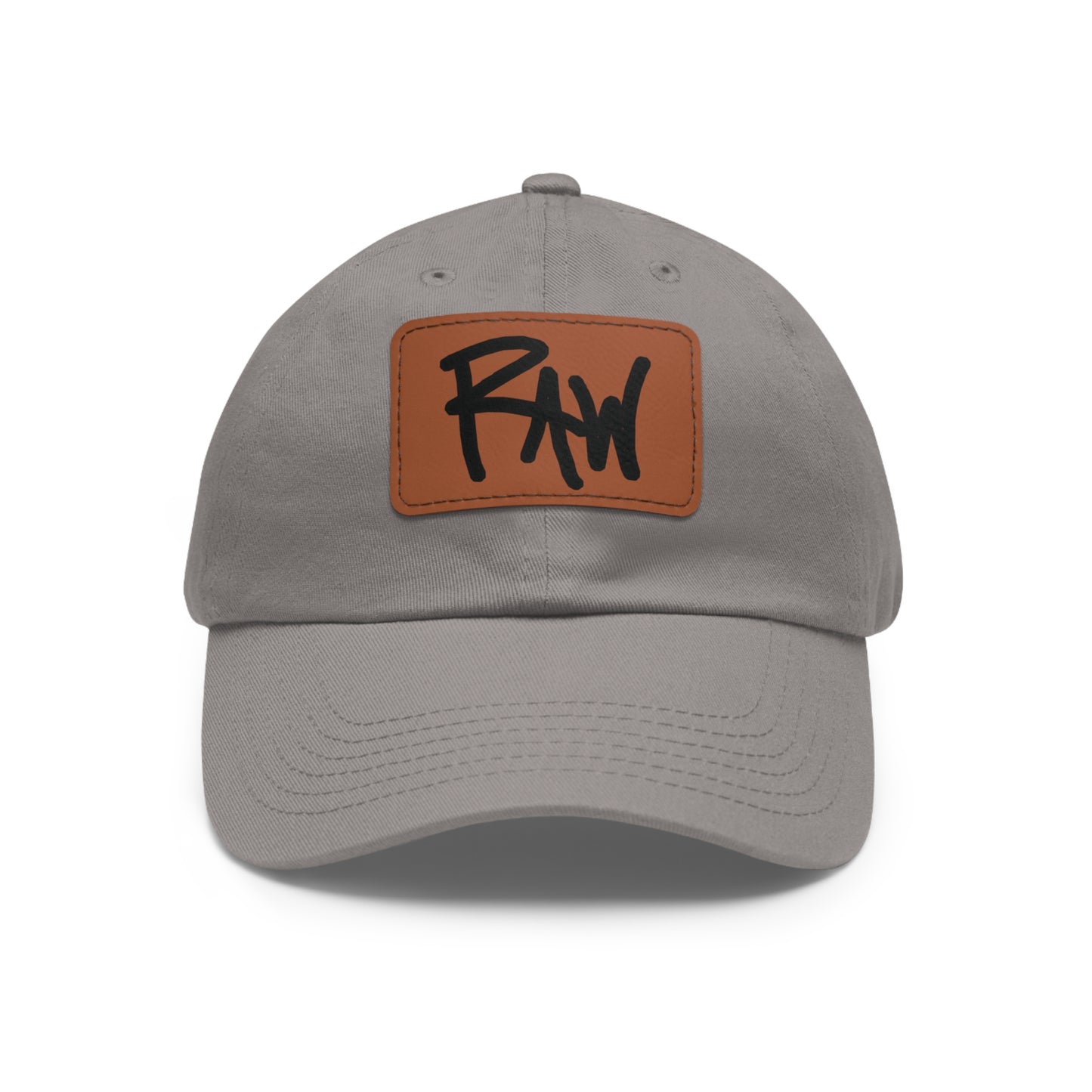 Raw+Sushi "RAW" Dad Hat with Leather Patch grey