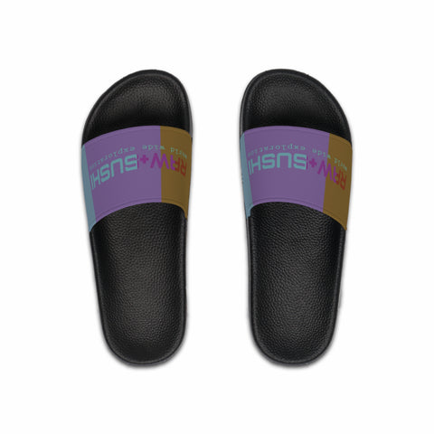 Raw+Sushi "world wide exploration" Slide Sandals multi color