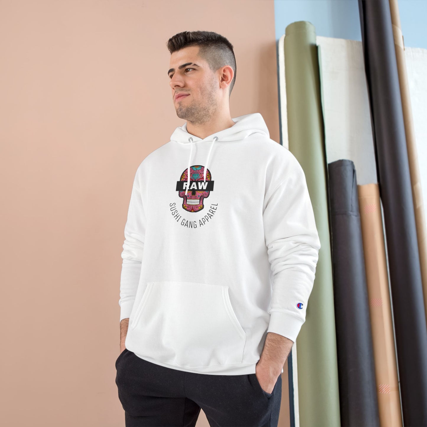 Raw+Sushi x Champion "skull candy" hoodie